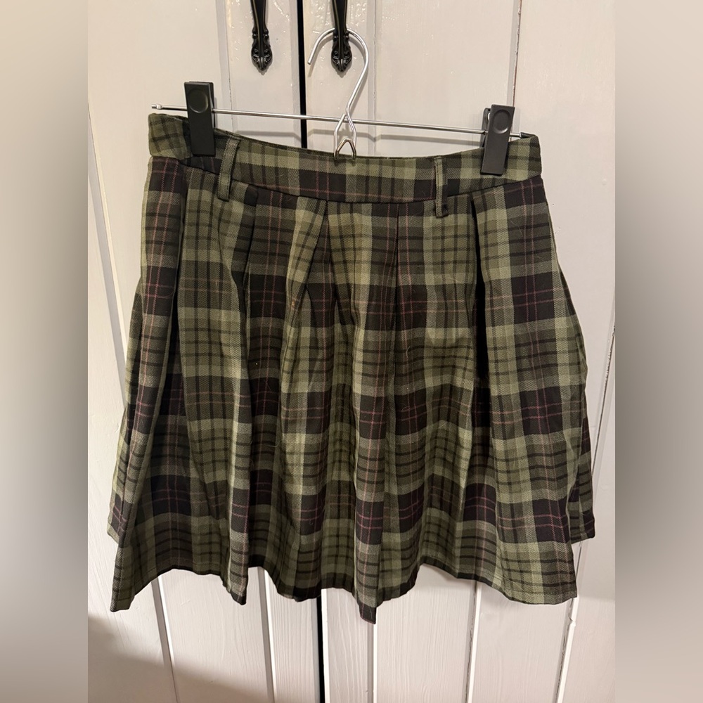 Plaid Green and Brown Women's Skirt
